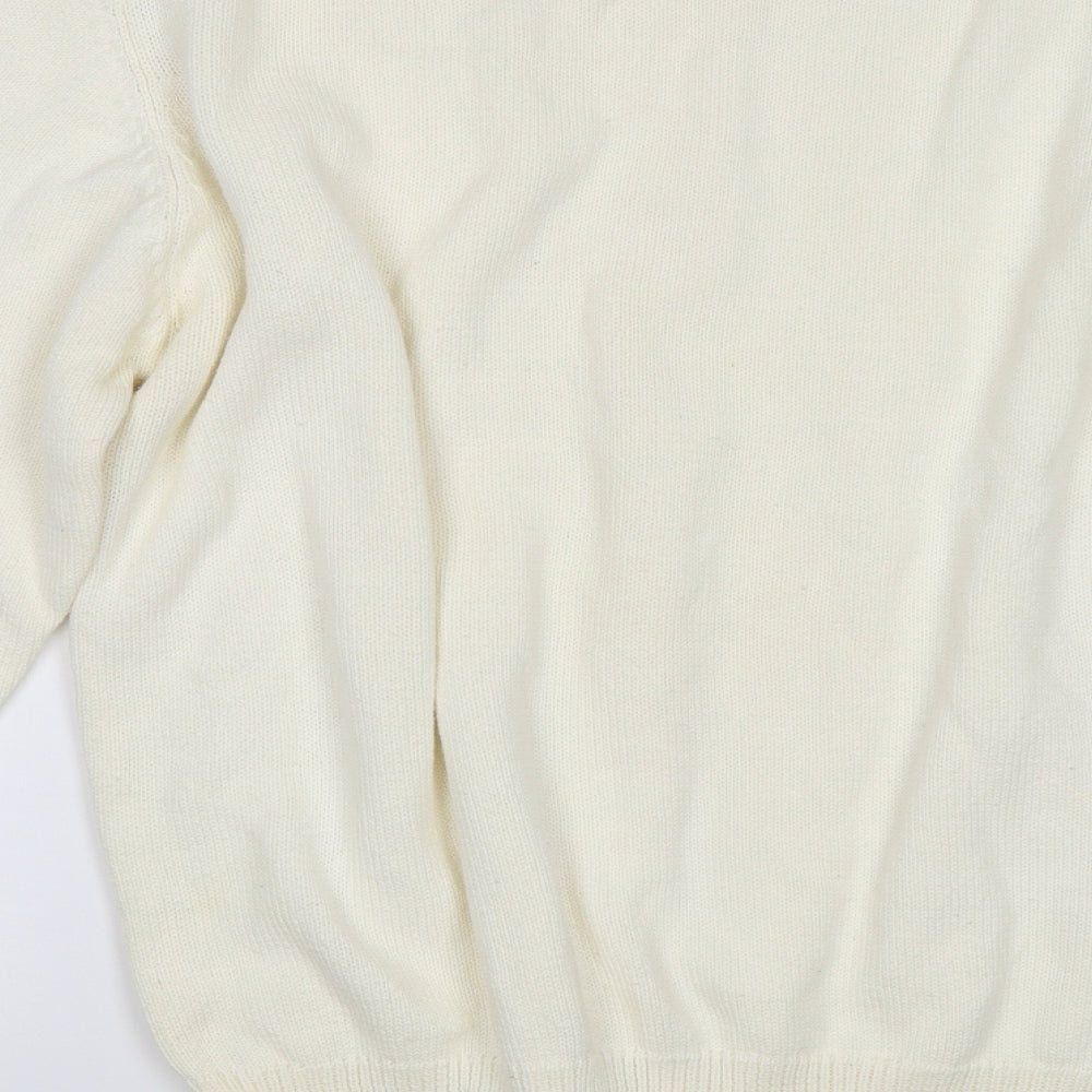 Angelo Santini Womens White Pullover Jumper Size L