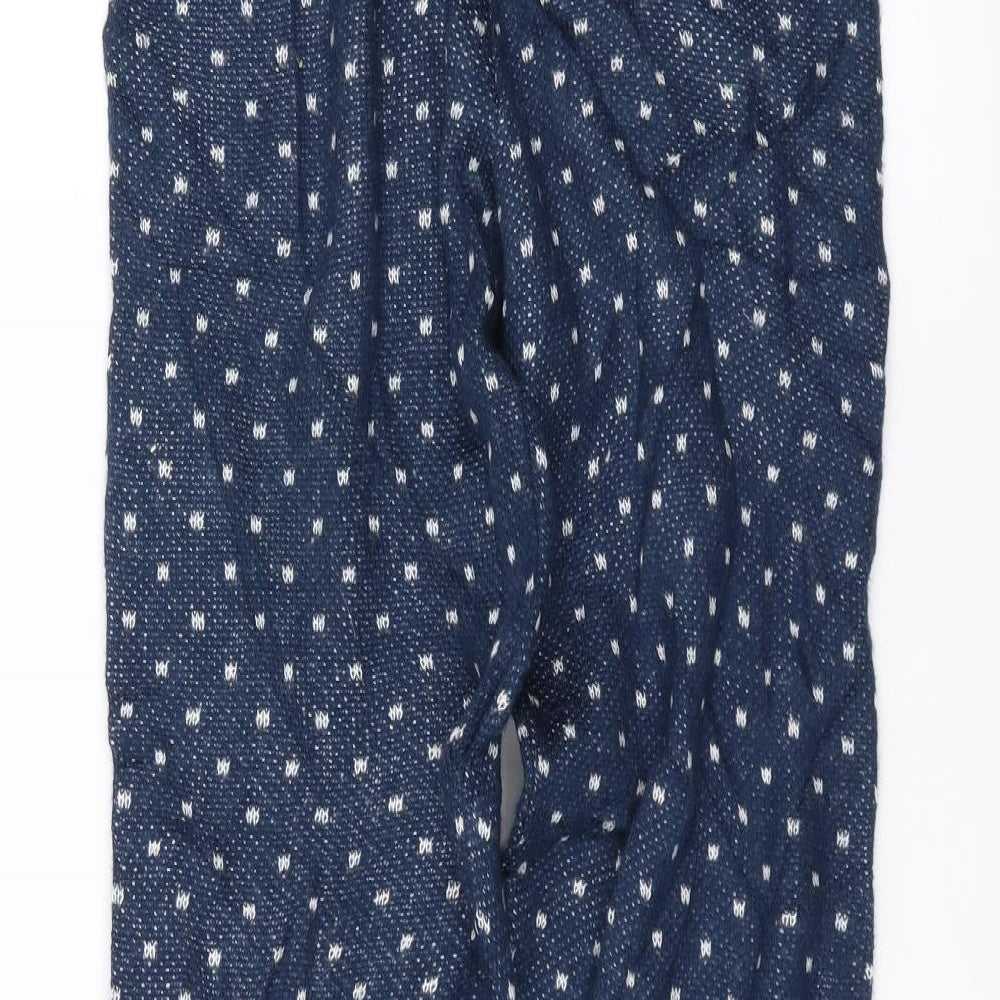 ASOS Womens Blue Polka Dot Knit Sweatpants Trousers Size 8 L26 in