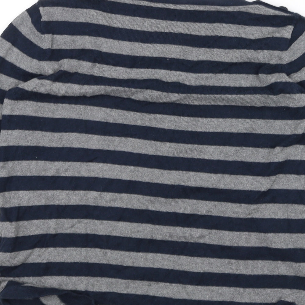 Oasis Womens Grey Striped Basic T-Shirt Size S