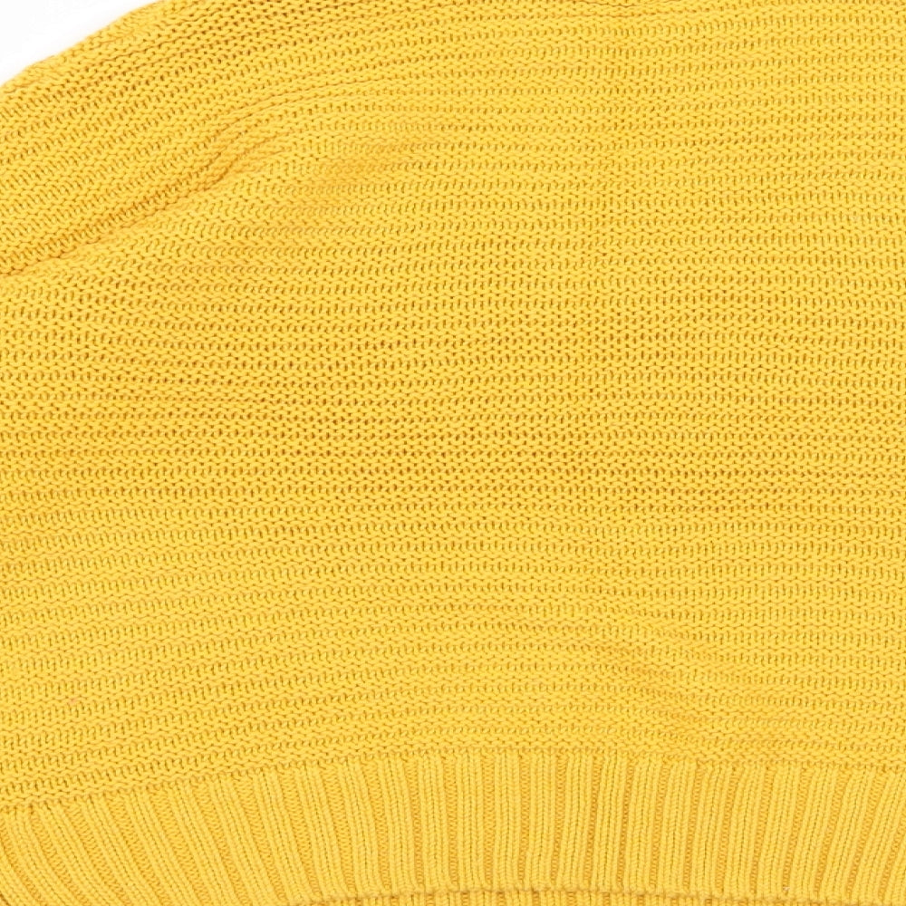Divided Womens Yellow Pullover Jumper Size S