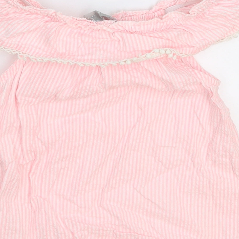 Primark Girls Pink Striped Basic T-Shirt Size 9-12 Months
