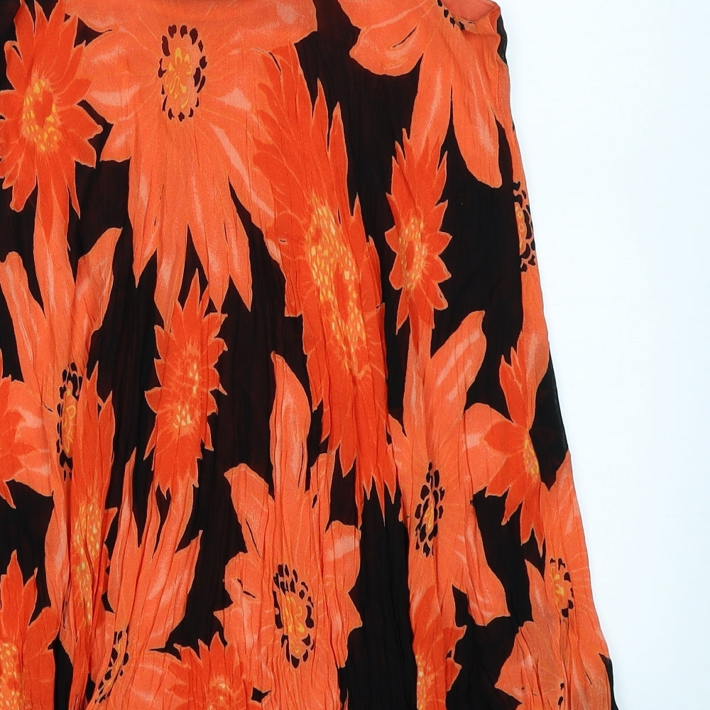 Together Womens Black Floral Basic T-Shirt Size 10