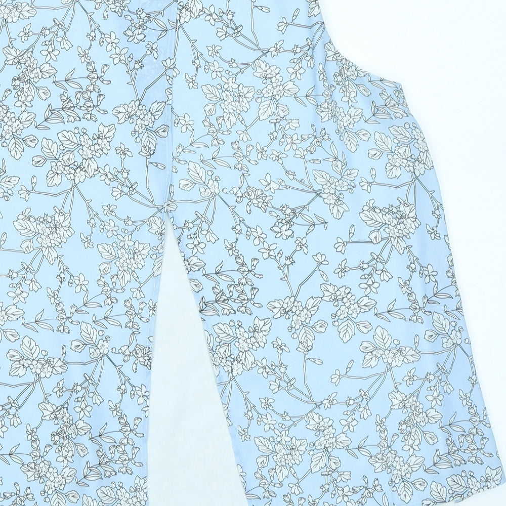 Jessica Graaf Womens Blue Floral Basic Blouse Size S