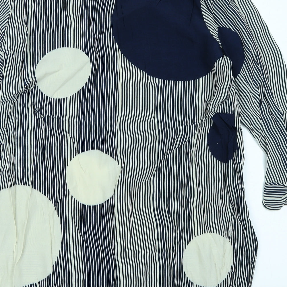 NEXT Womens Blue Striped Basic Blouse Size 10