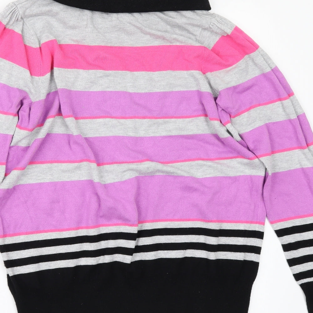 Marks & Spencer Womens Multicoloured Striped Pullover Jumper Size 16