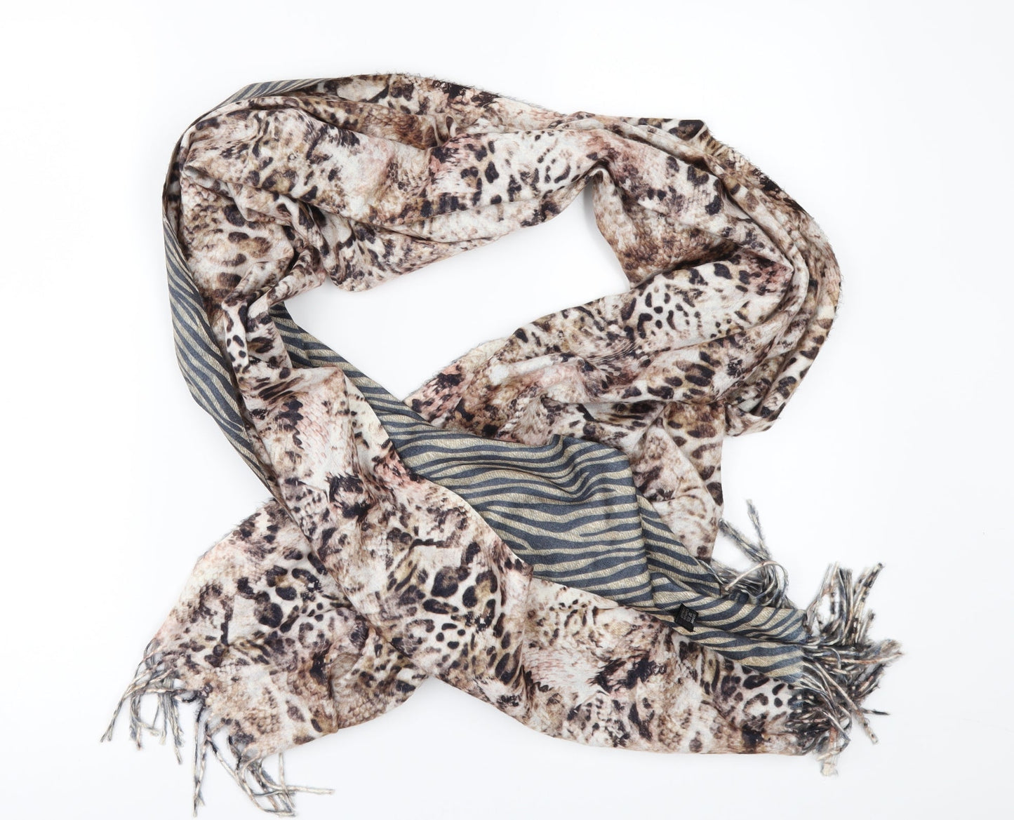 Preworn Womens Multicoloured Animal Print Scarf - reversible
