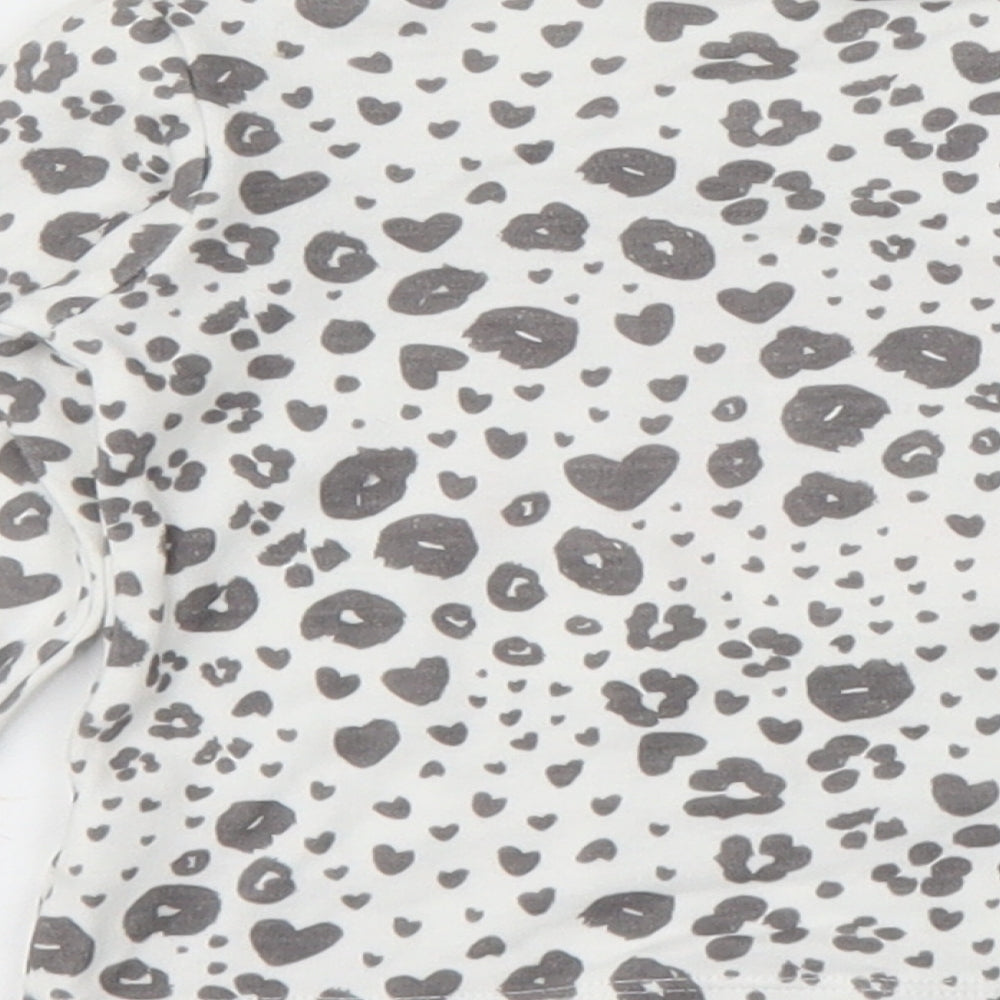George Girls White Animal Print Basic T-Shirt Size 3-6 Months