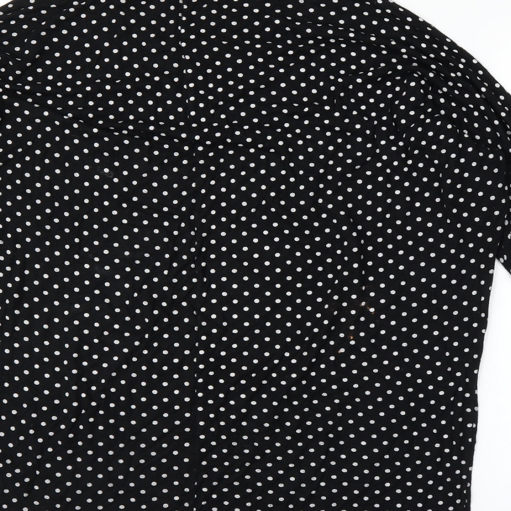 Quiz Womens Black Polka Dot Basic Blouse Size M