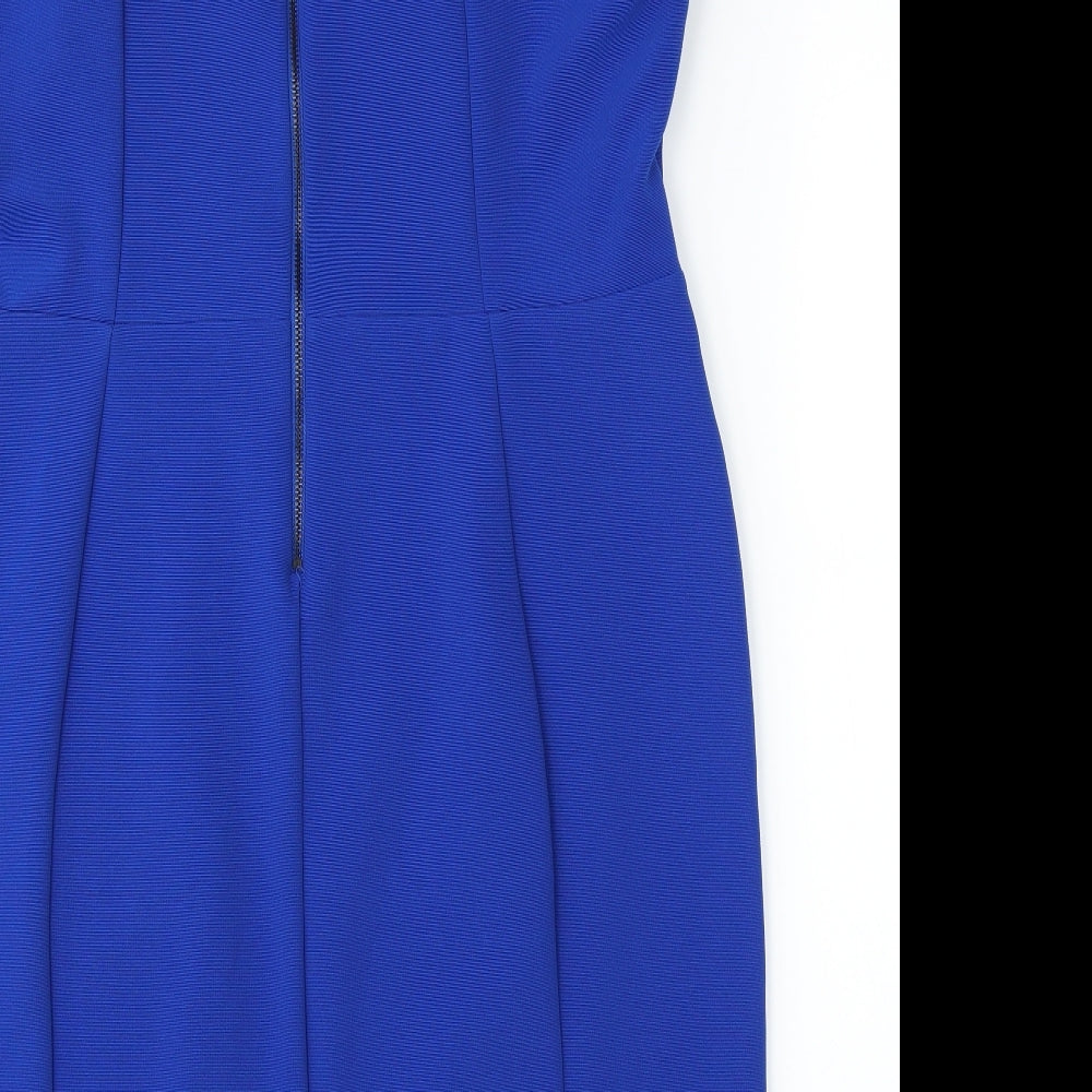 Preworn Womens Blue Sheath Size XL