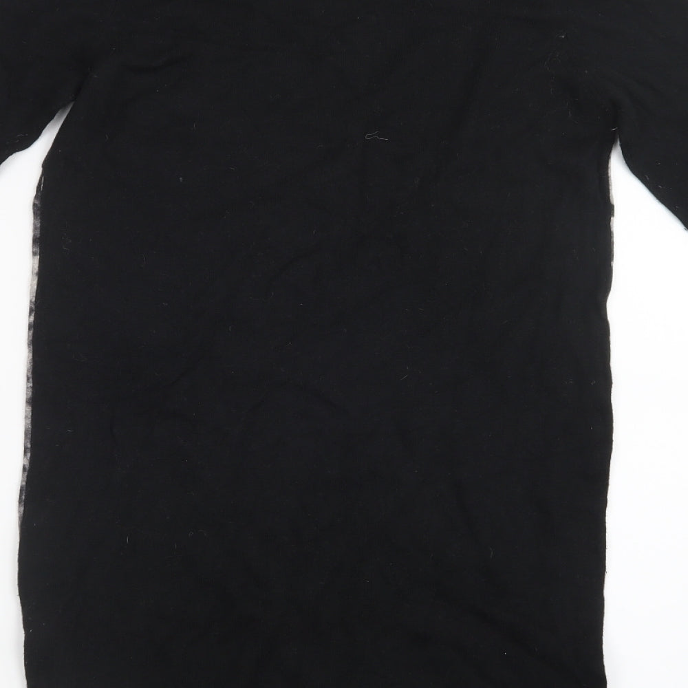 Marks & Spencer Womens Black Geometric Knit Pullover Jumper Size 12