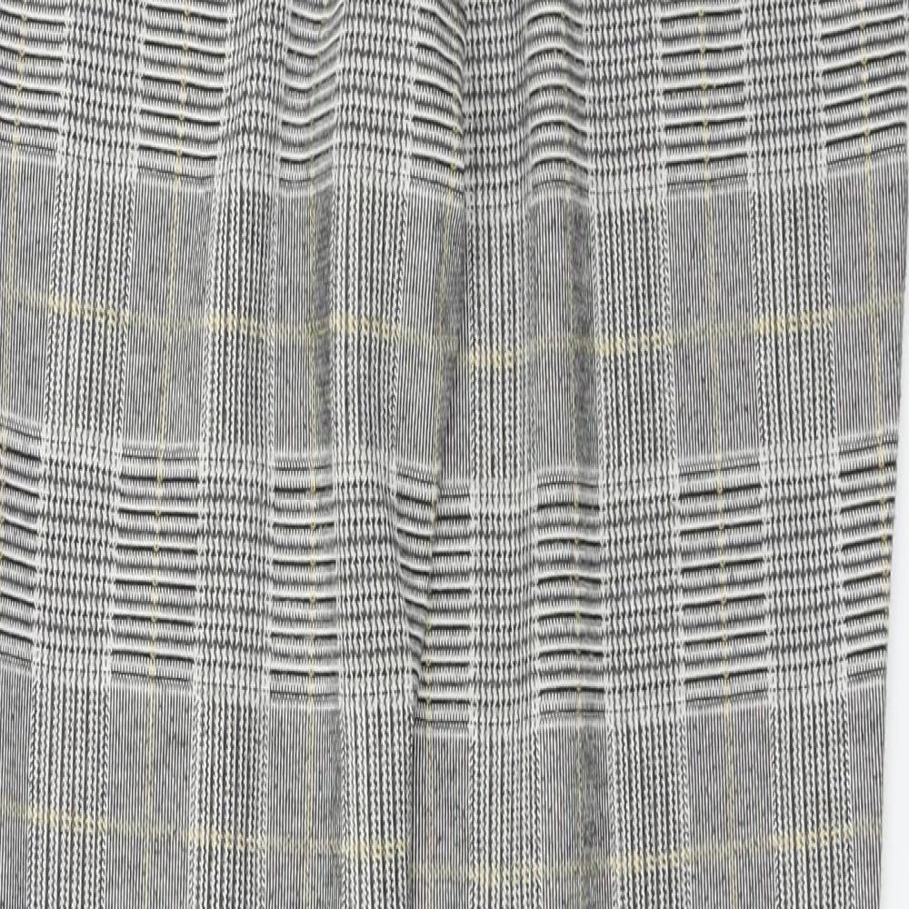 H&M Womens Grey Check Trousers Size M L24 in