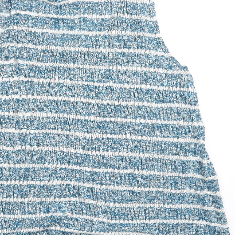Preworn Womens Blue Striped Basic Tank Size 14