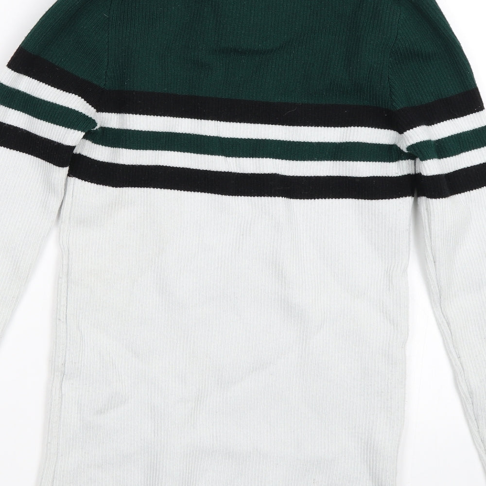 New Look Womens Green Henley Sweatshirt Size 12