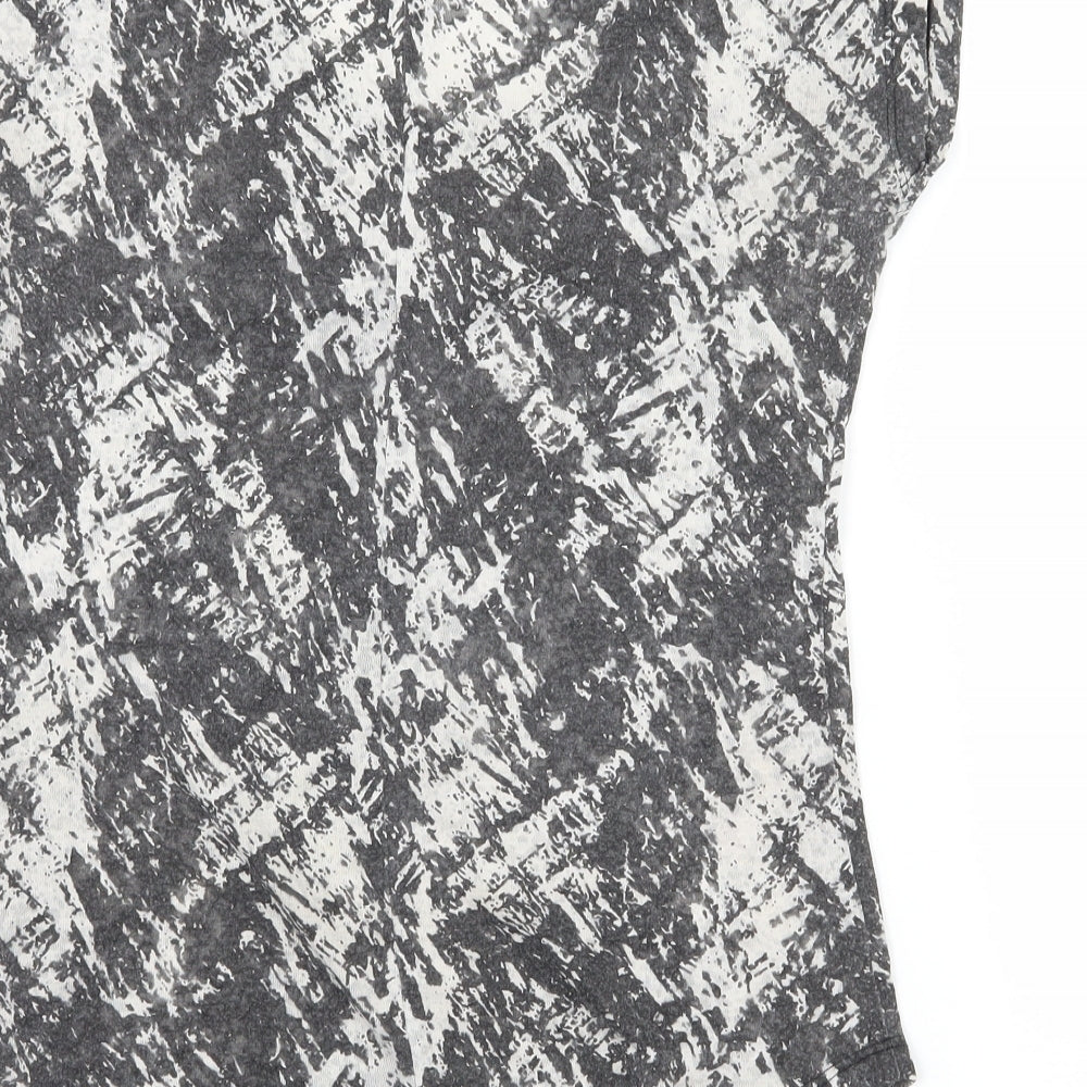 Internacionale Womens Grey Geometric Jersey Basic T-Shirt Size 8