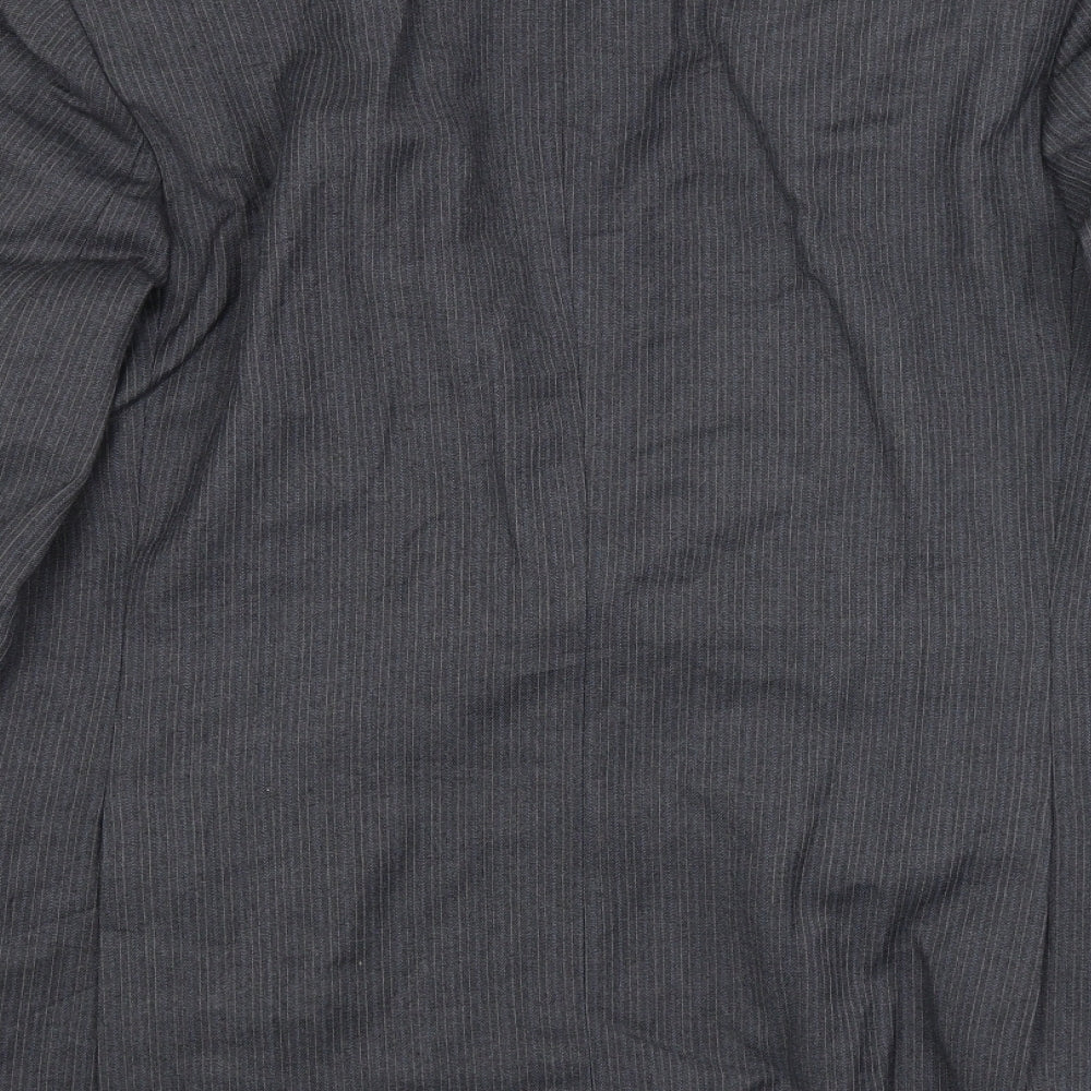 J A Moore Mens Grey Striped Jacket Blazer Size 38
