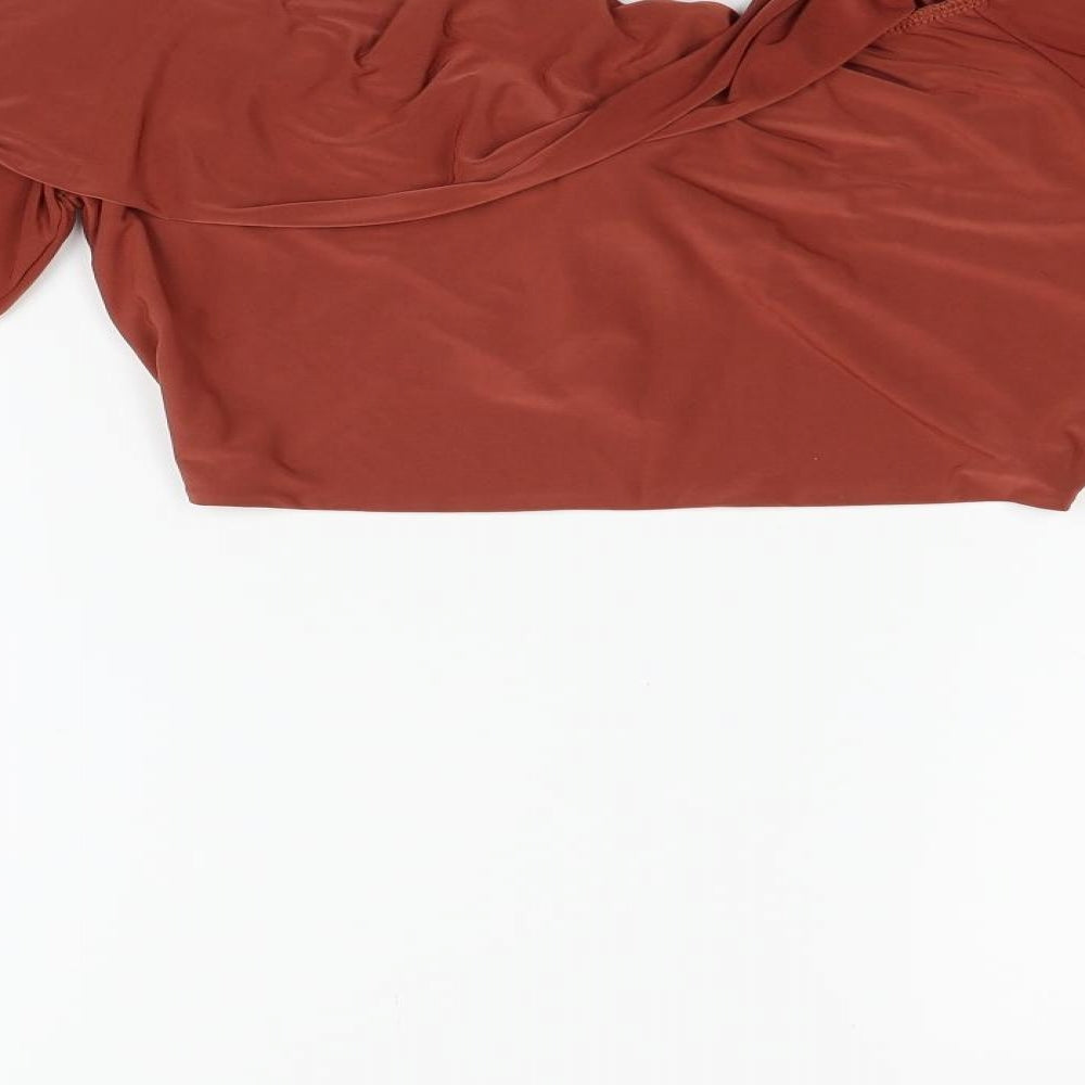 PRETTYLITTLETHING Womens Red Basic Blouse Size 12