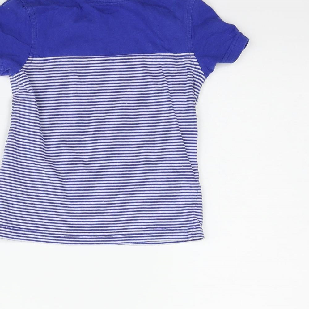 George Boys Blue Striped Basic T-Shirt Size 12-18 Months