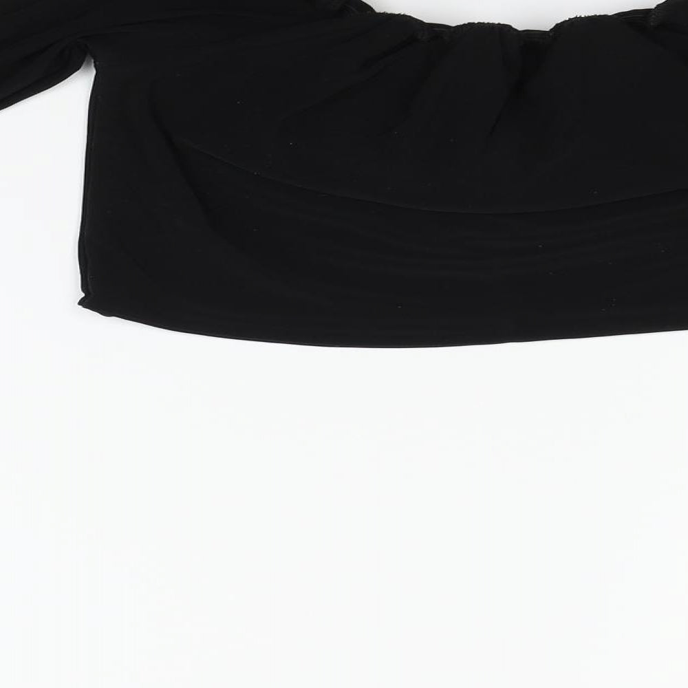PRETTYLITTLETHING Womens Black Basic Blouse Size 12
