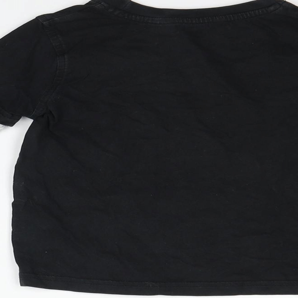 George Girls Black Basic T-Shirt Size 2-3 Years