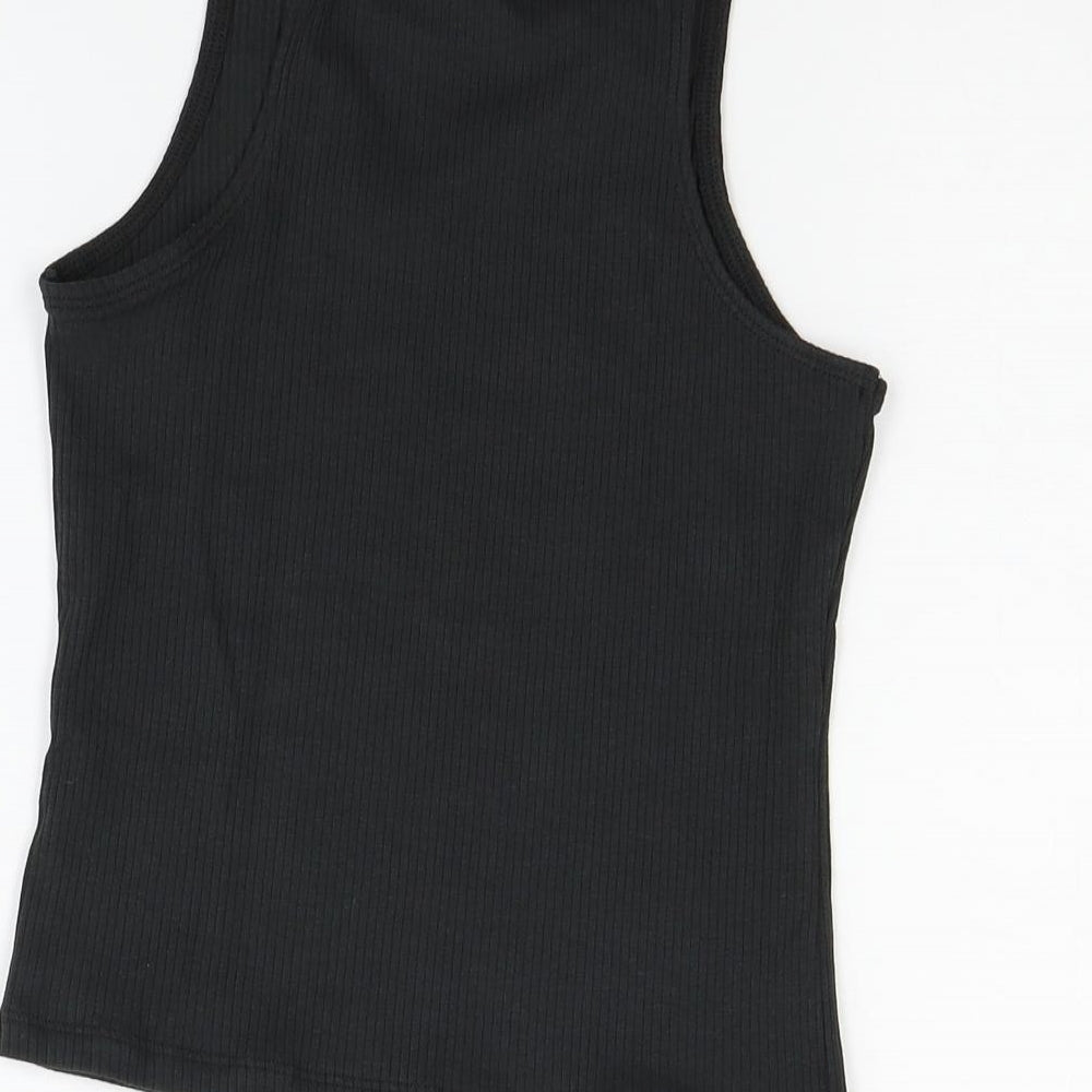 H&M Girls Black Basic T-Shirt Size 9-10 Years