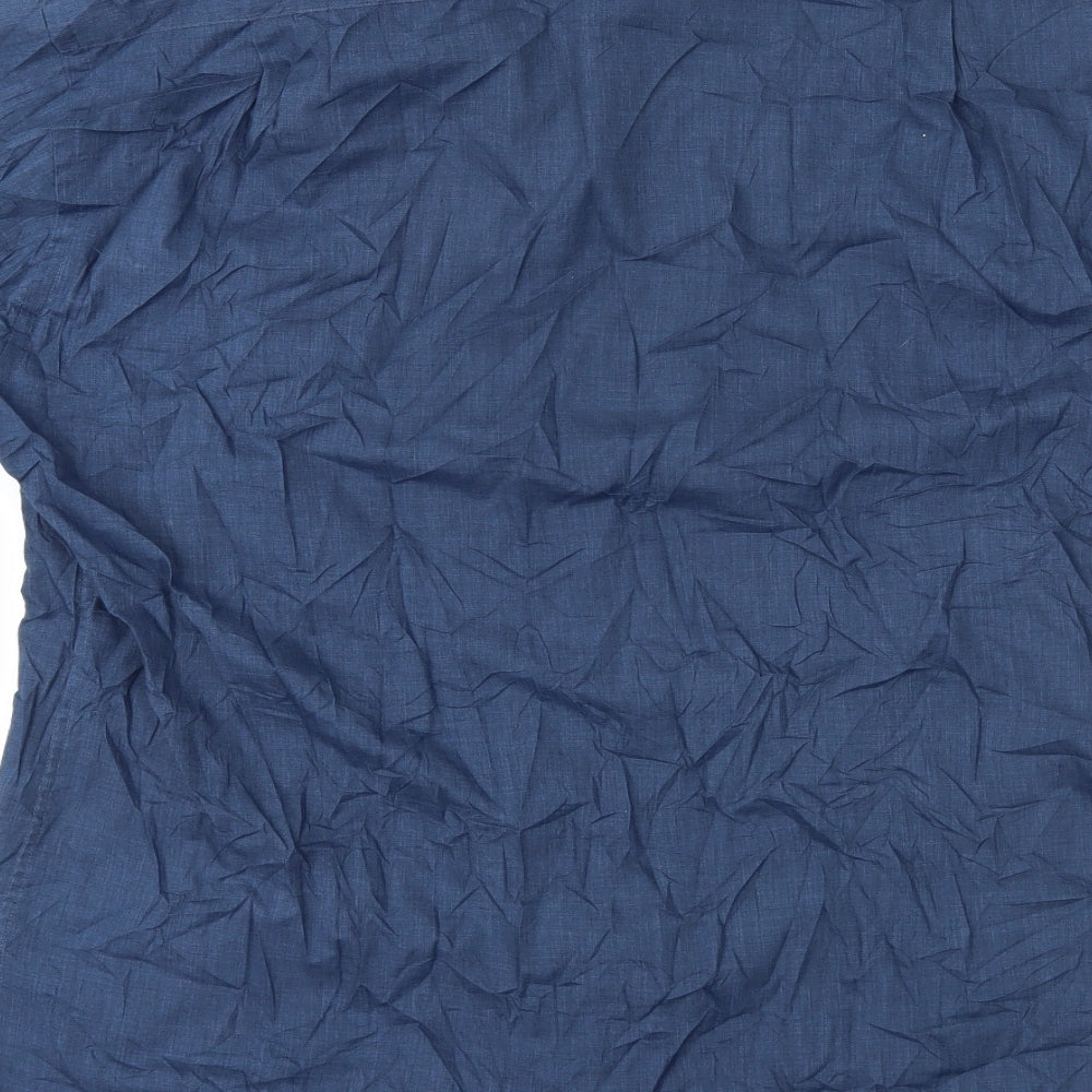 Essentials Mens Blue Button-Up Size 16.5