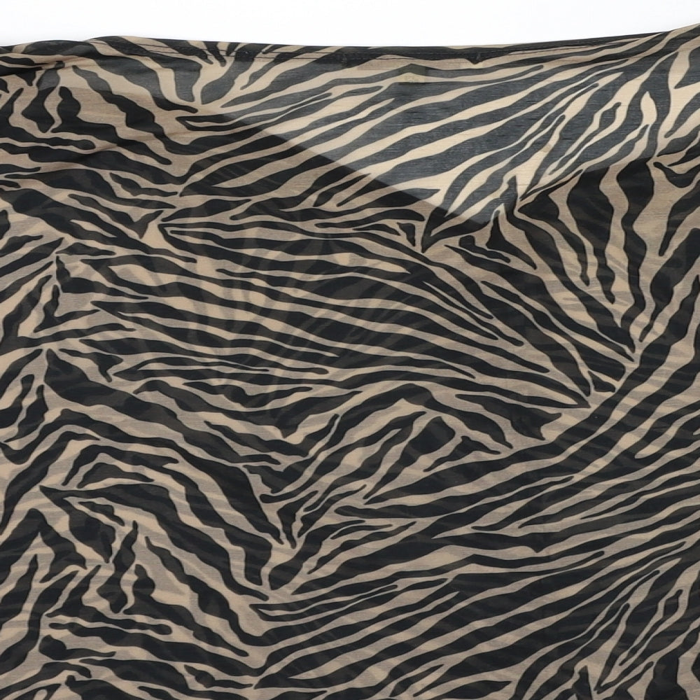 River Island Womens Brown Animal Print Basic T-Shirt Size 8