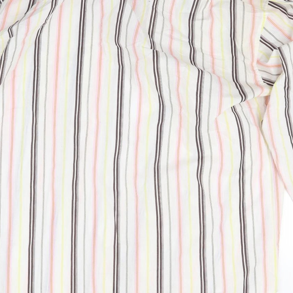 Youcon Mens White Striped Button-Up Size 15.5