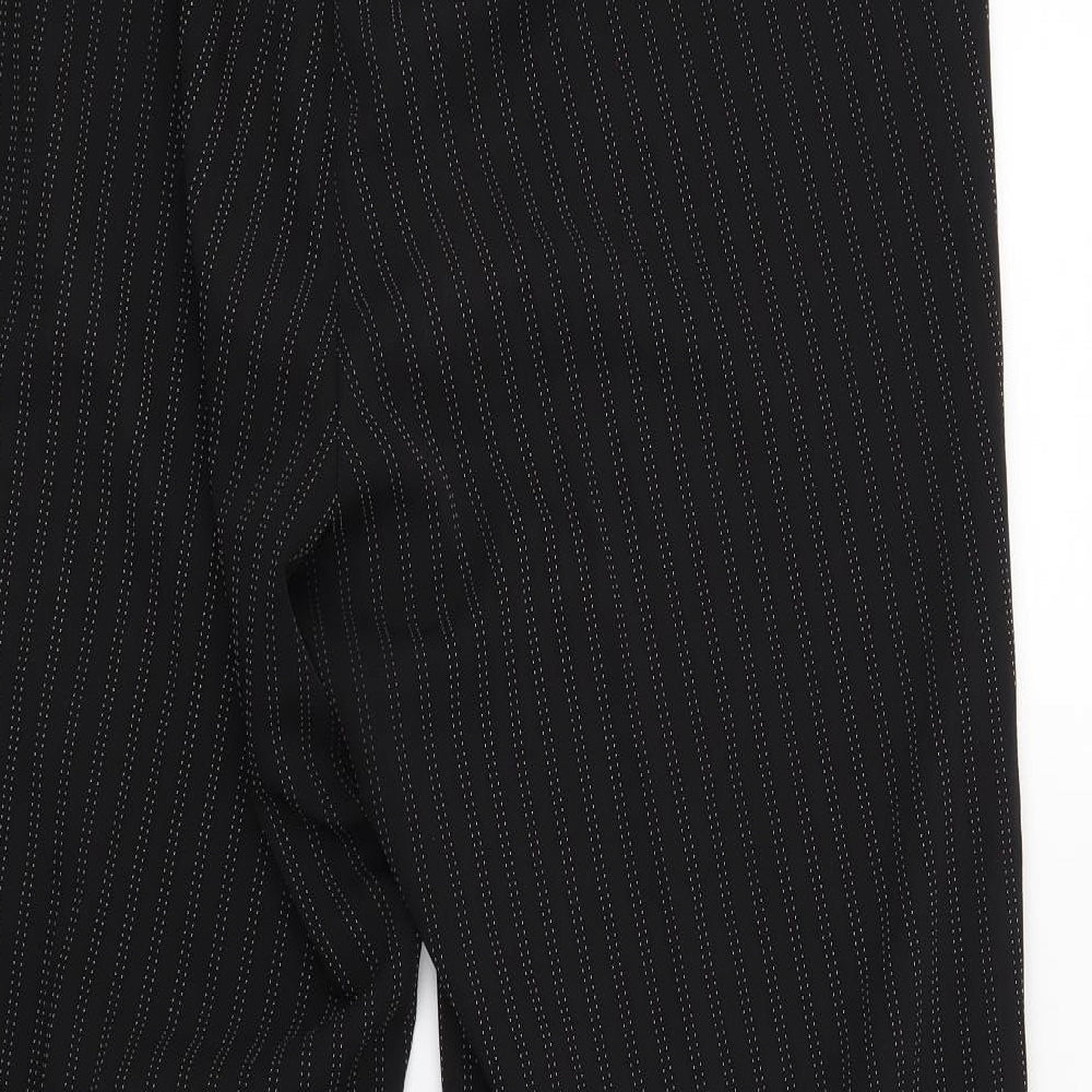 essence Womens Black Striped Trousers Size 18 L27 in