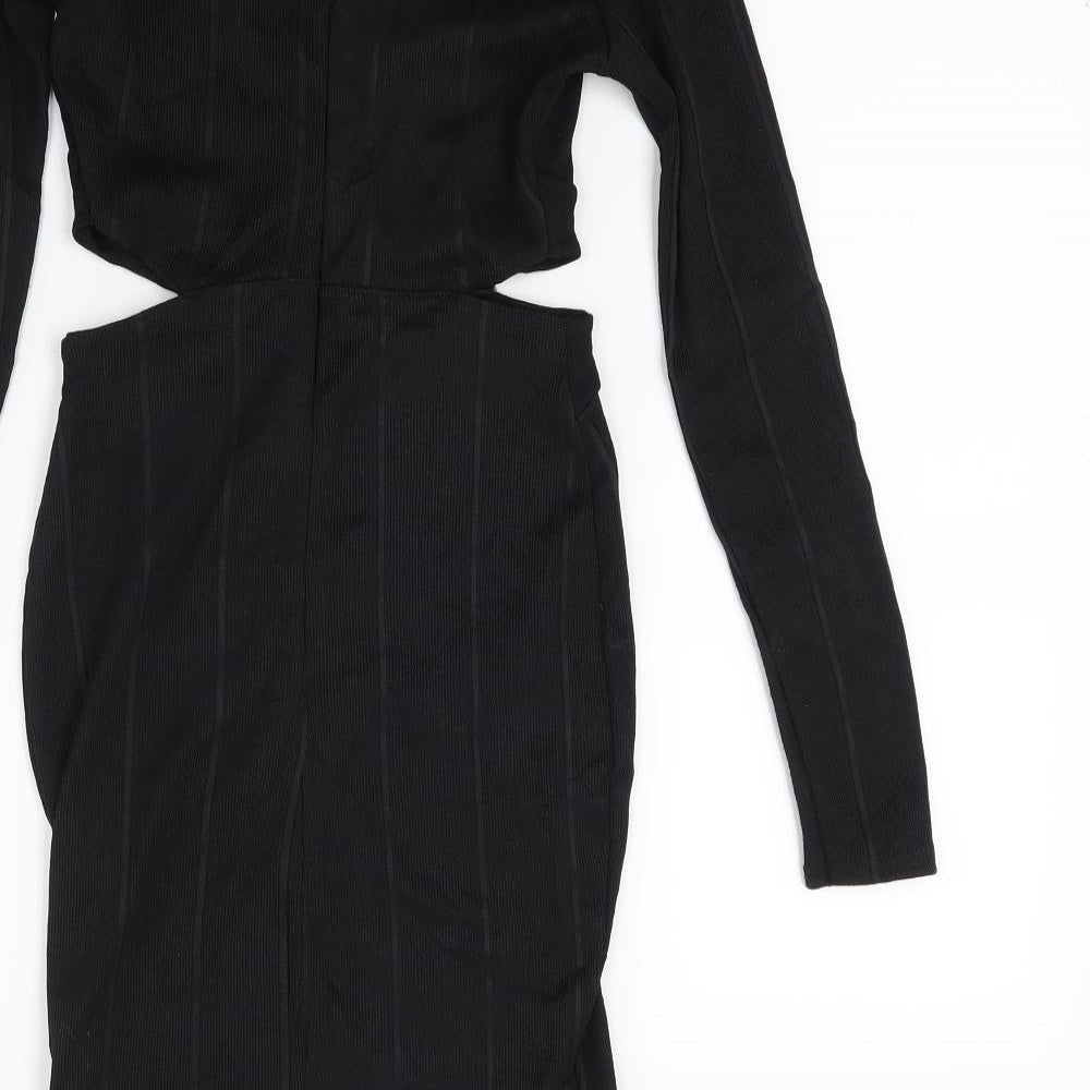 Edge Womens Black A-Line Size 8
