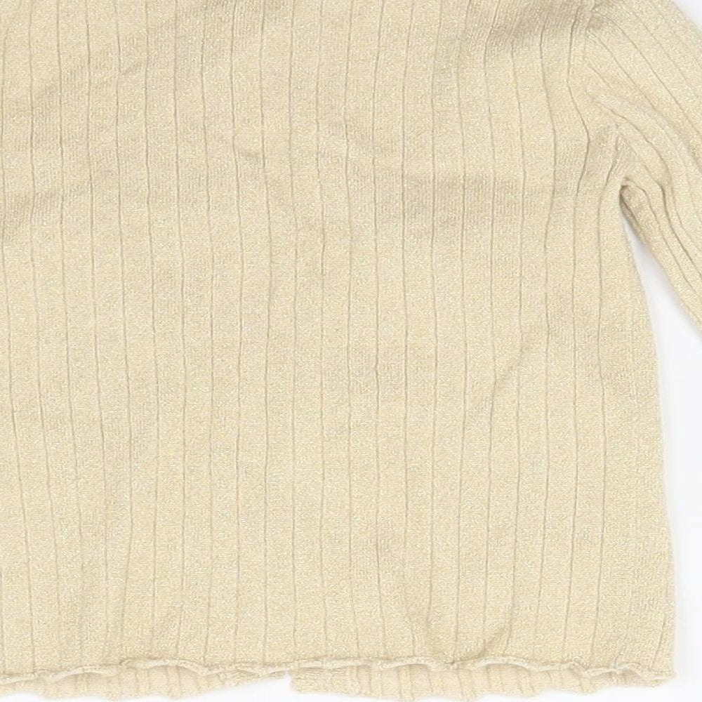 Kids Girls Gold Cardigan Jumper Size 3-4 Years