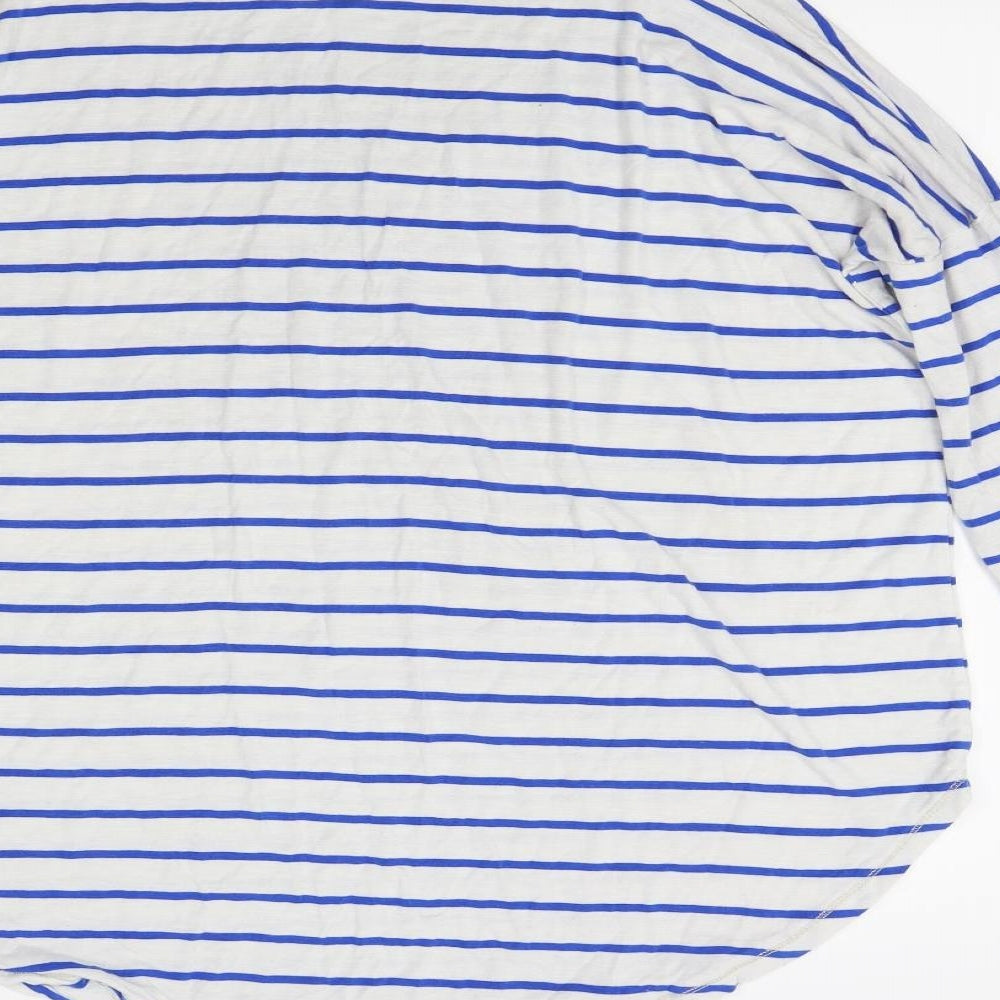 Capsule Womens White Striped Pullover Jumper Size 14