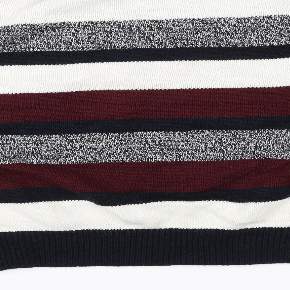 Divided Womens Black Striped Pullover Jumper Size L - Cropped
