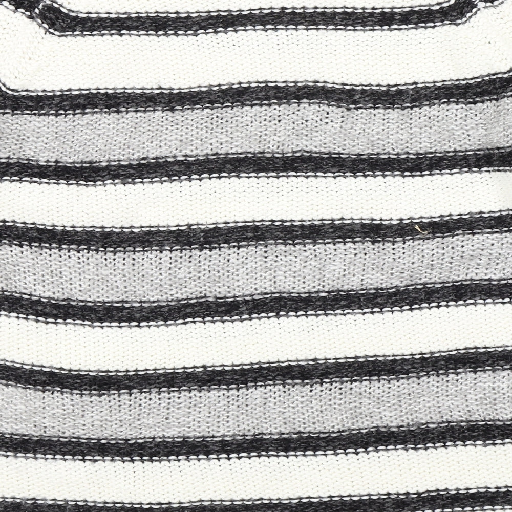 Vera Moda Womens White Striped Pullover Jumper Size M