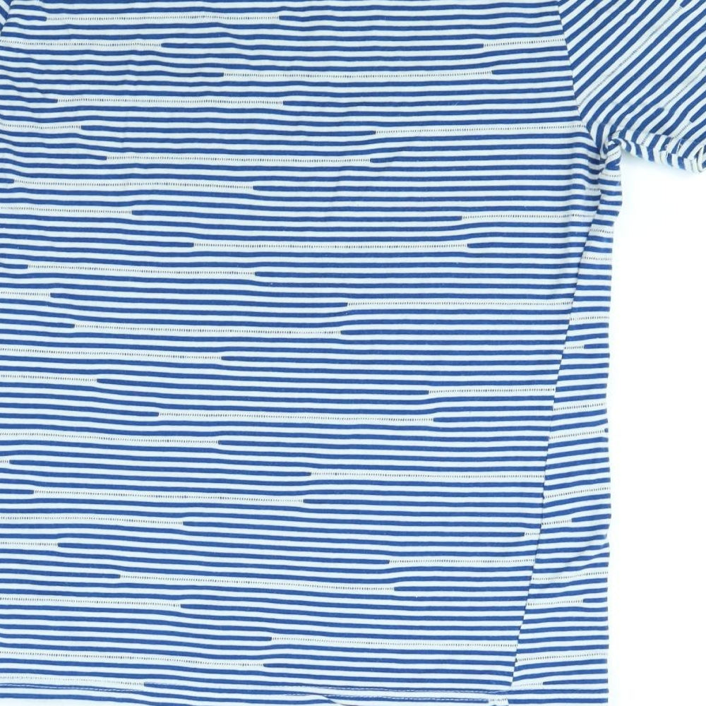 Another Influence Womens Blue Striped Basic T-Shirt Size M