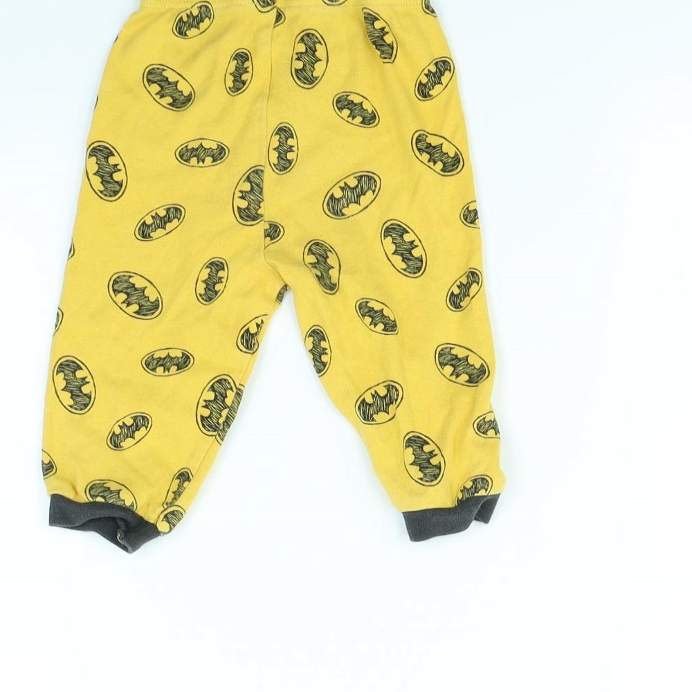 George Boys Yellow Spotted Jogger Trousers Size 9 Months - Batman