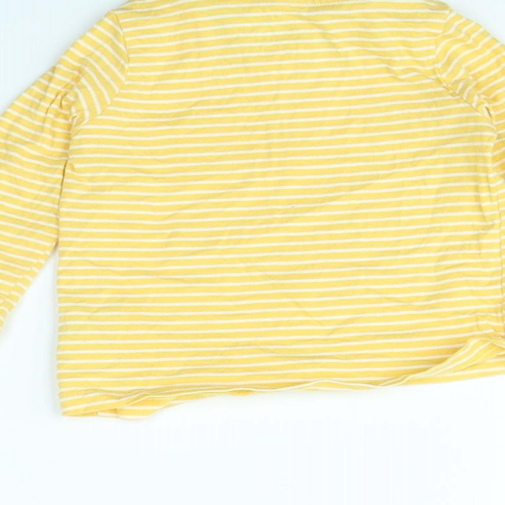 Fred & flo Girls Yellow Striped Basic T-Shirt Size 6-9 Months