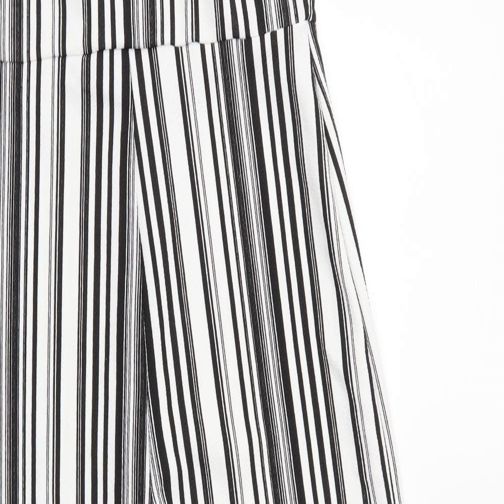 Select Womens White Striped Jumpsuit One-Piece Size 8 L17 in