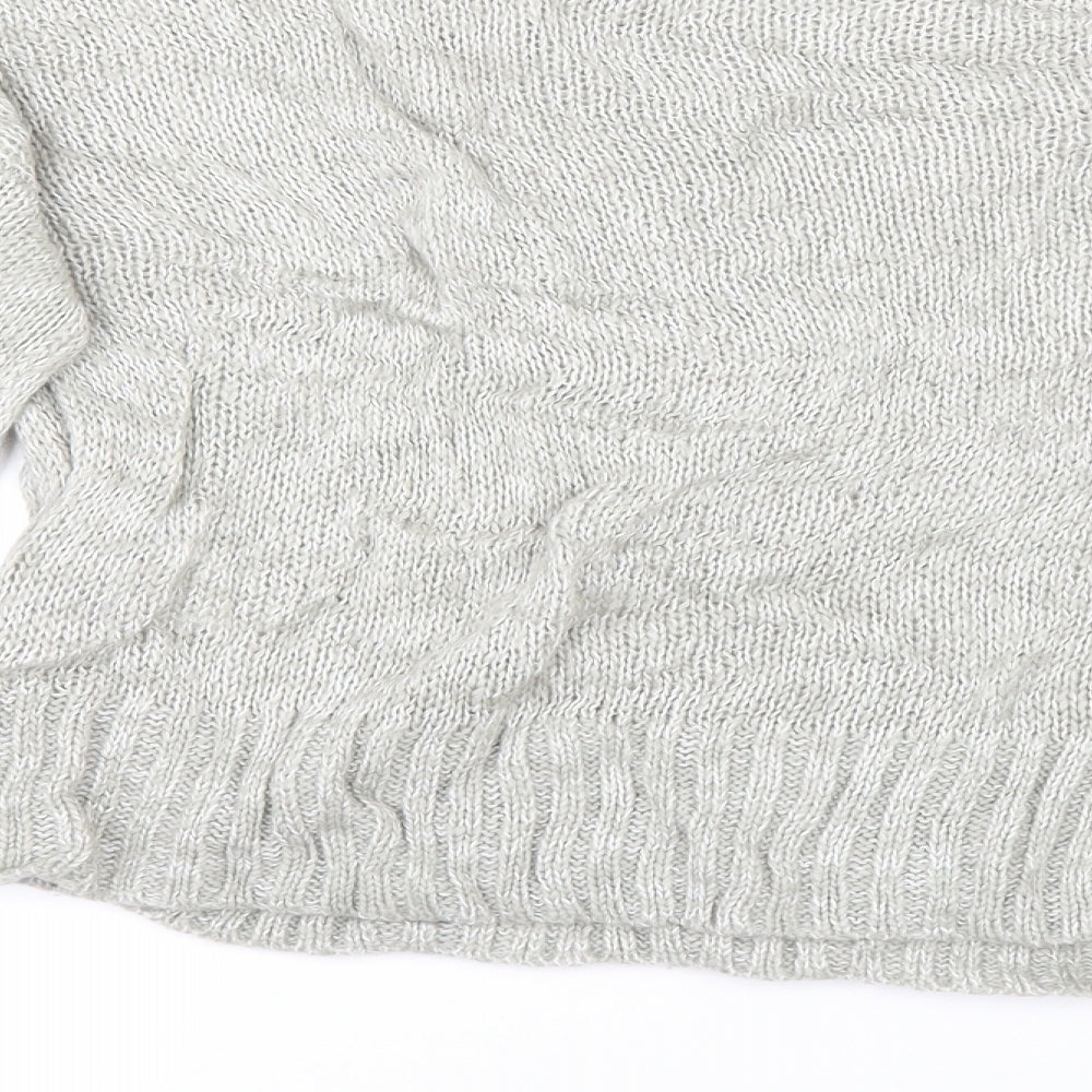 New Look Womens Grey Knit Pullover Jumper Size S - Cropped