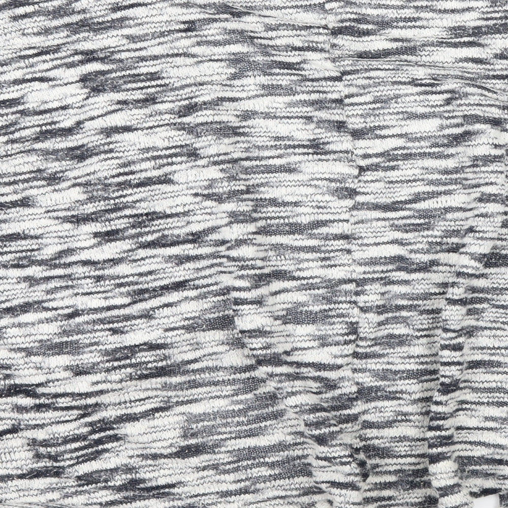 VERO MODA Womens Grey Animal Print Knit Cardigan Jumper Size L - Cropped