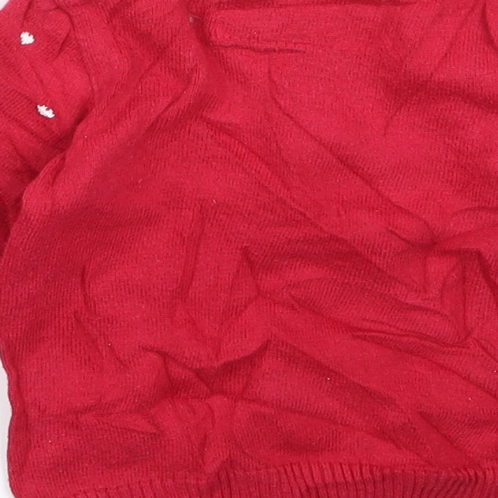 Preworn Baby Red Pullover Jumper Size 9-12 Months - CHRISMTAS