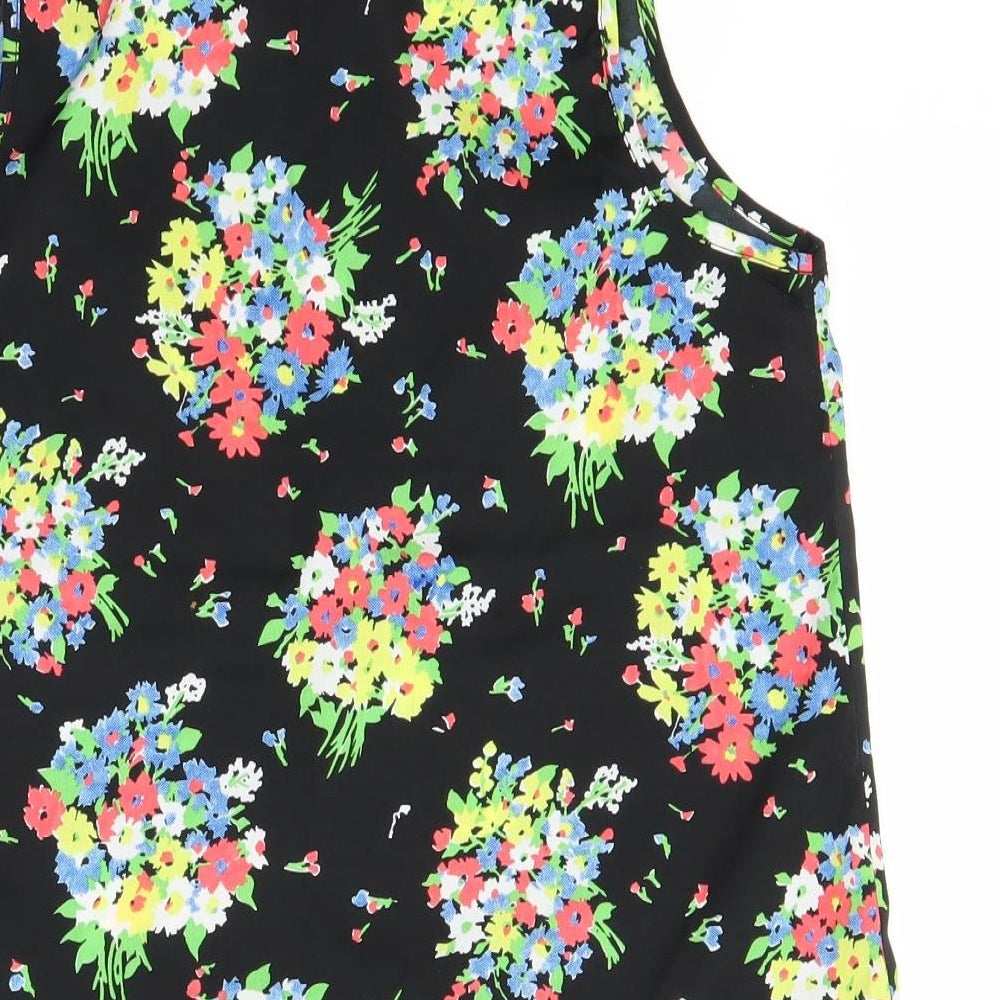 Atmosphere Womens Black Floral Basic Blouse Size 12