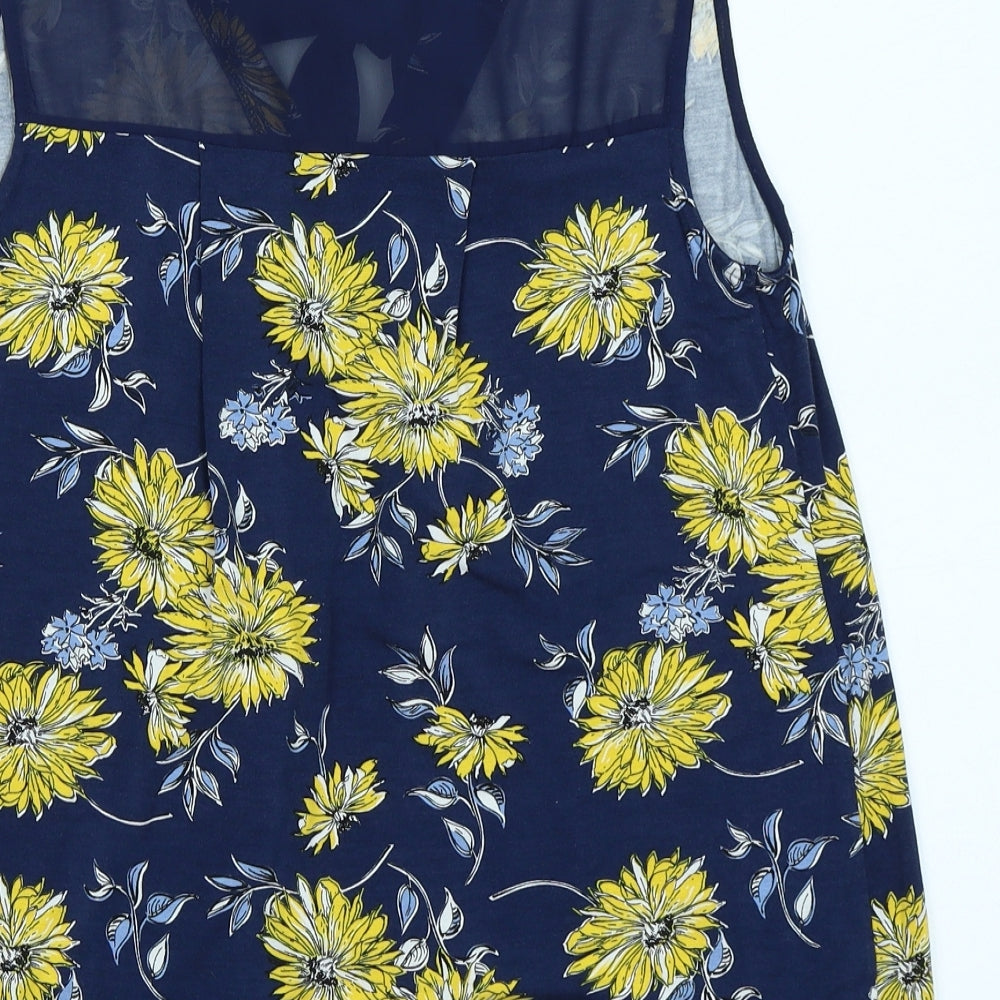 George Womens Blue Floral Basic Tank Size 10