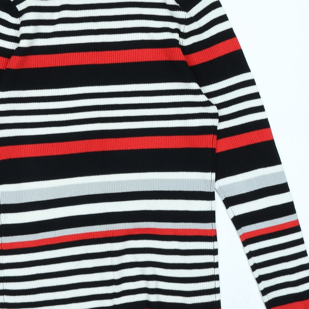 Peacocks Womens Red Striped Pullover Jumper Size 14
