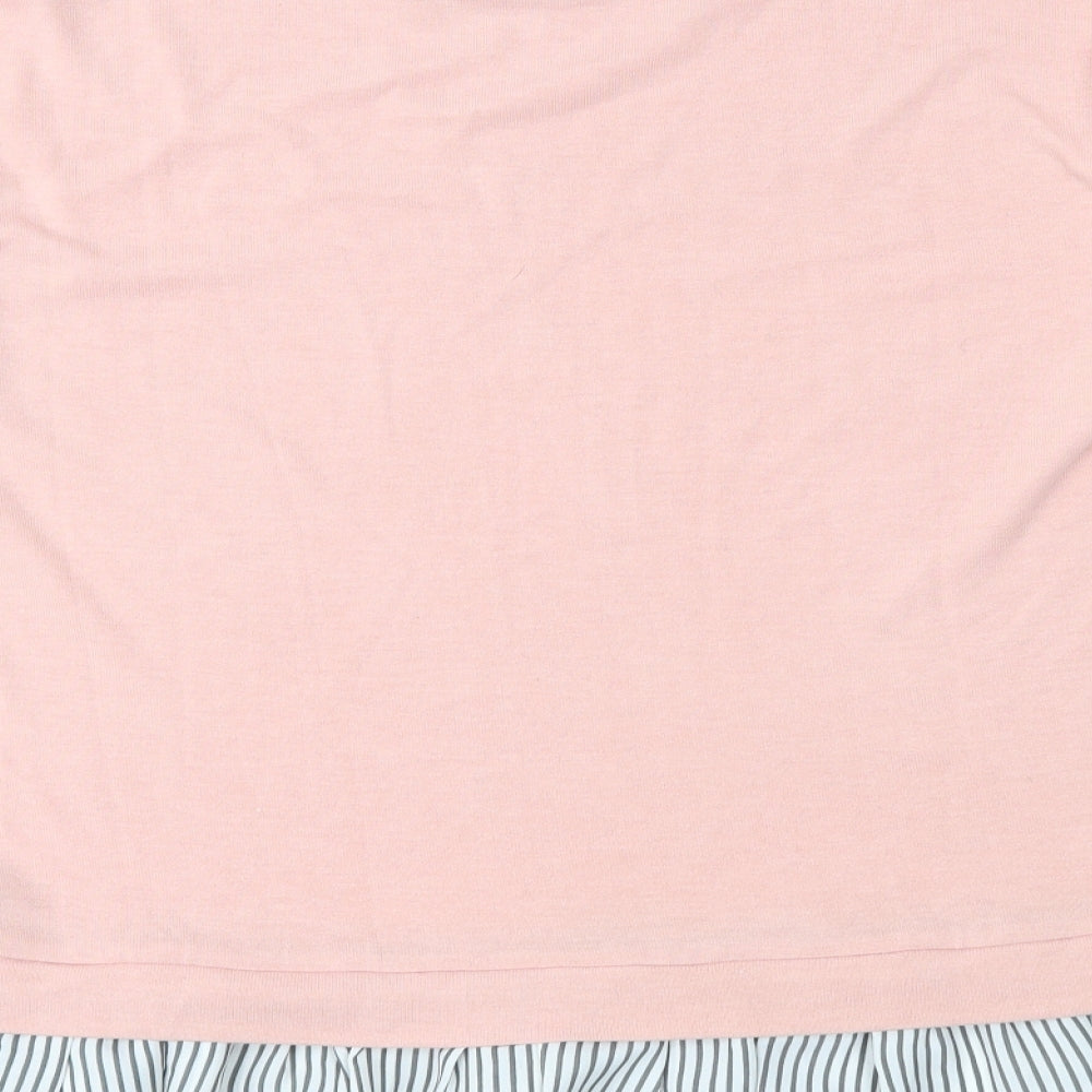Primark Womens Pink Striped Pullover Jumper Size 12