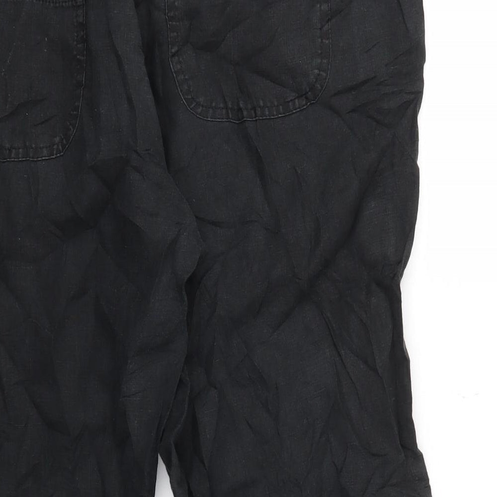 Marks & Spencer Womens Black Houndstooth Trousers Size 14 L20 in
