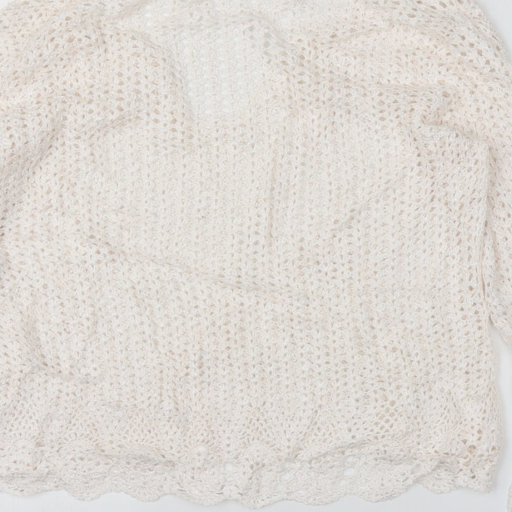 Linea Womens White Pullover Jumper Size L