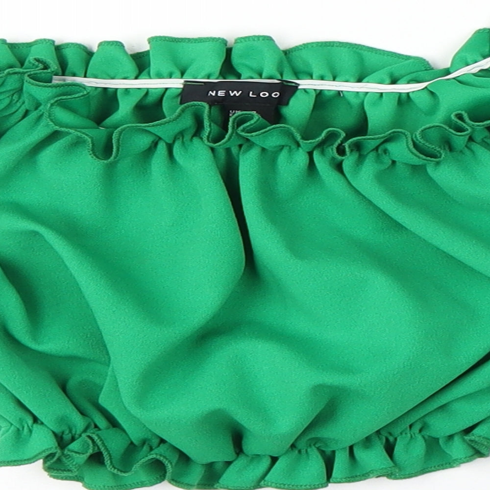 New Look Womens Green Cropped Blouse Size 8