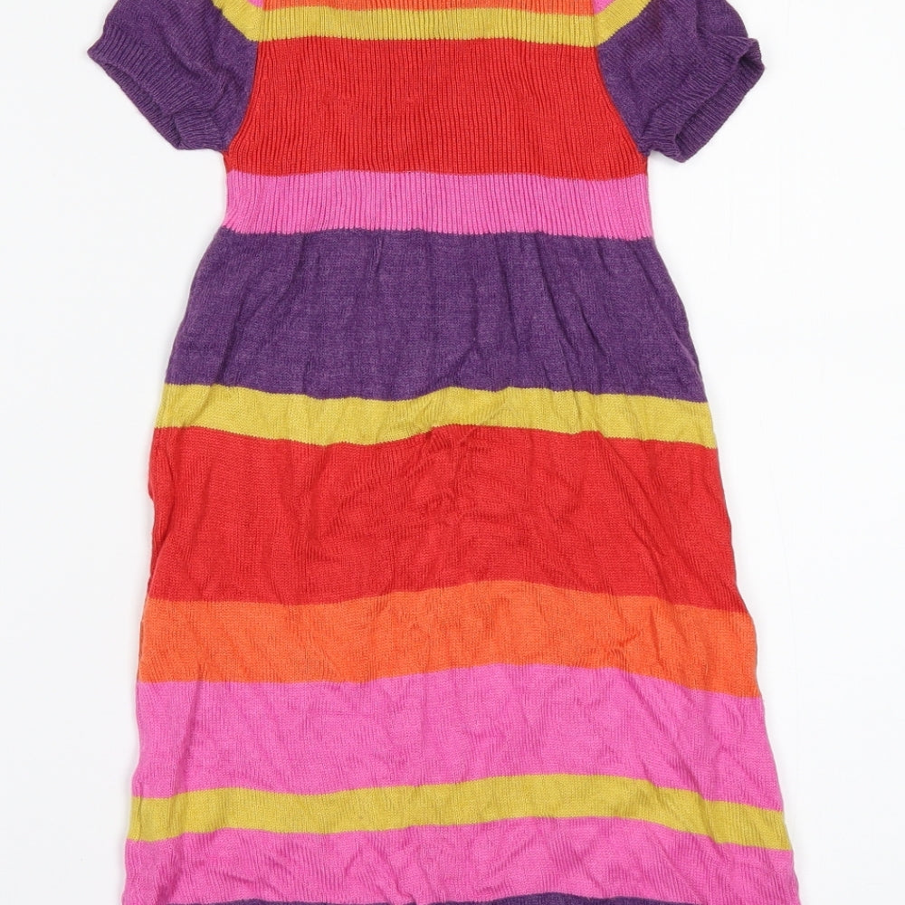 John Lewis Girls Multicoloured Striped Jumper Dress Size 5 Years