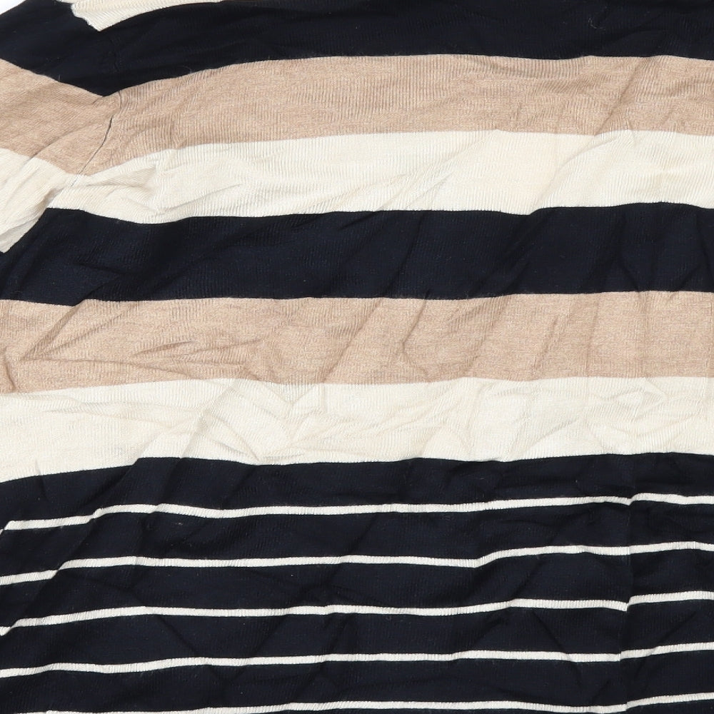 Bonmarché Womens Beige Striped Cardigan Jumper Size M