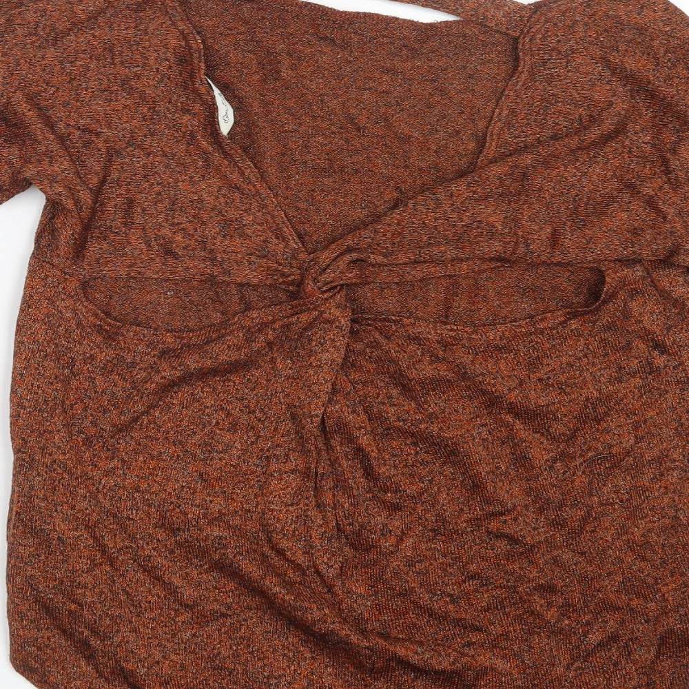 Miss Selfridge Womens Orange Basic T-Shirt Size 8